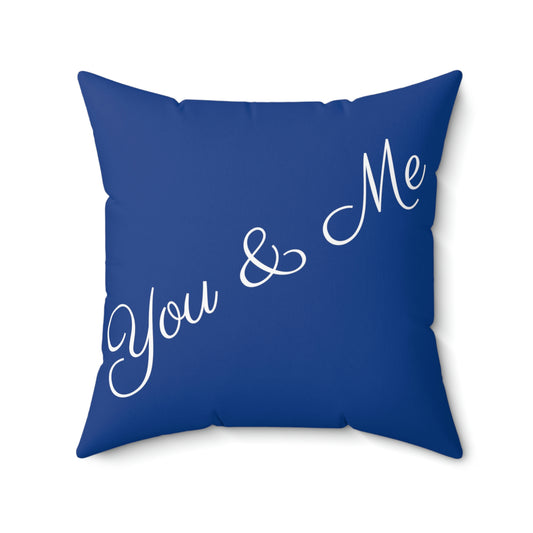 A You & Me Together Navy Spun Polyester Square Pillow