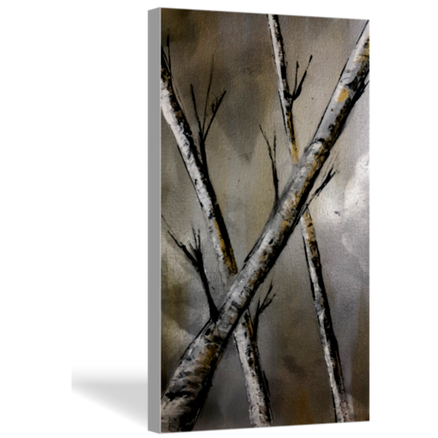Birch Trees in Gold and Silver