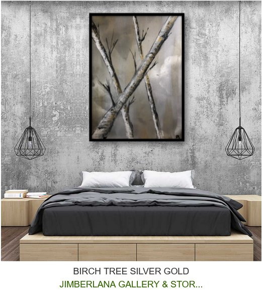 Birch Trees in Gold and Silver