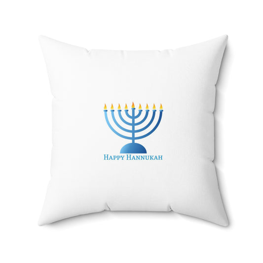 Happy Hanukkah Spun Polyester Square Pillow