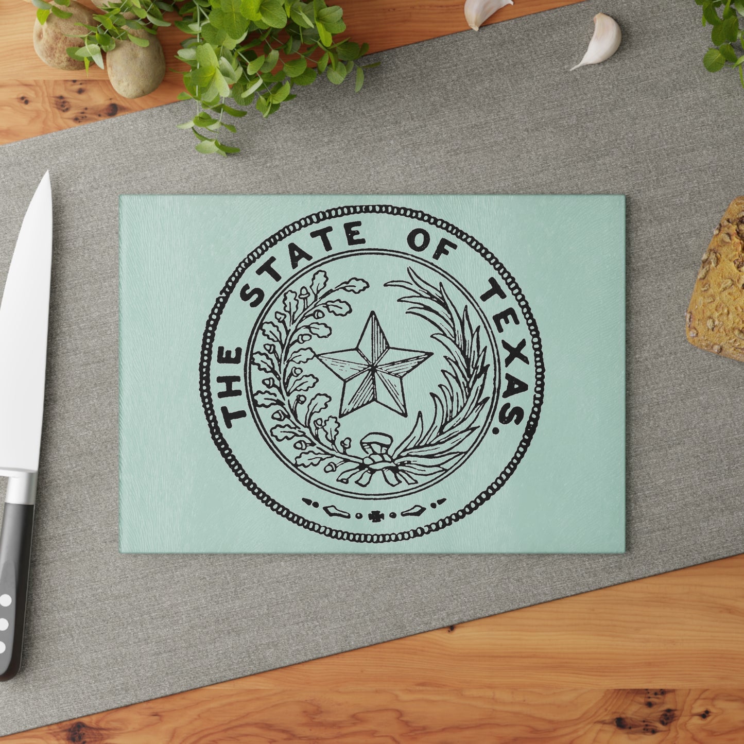 "Texas Seal Glass Cutting Board"