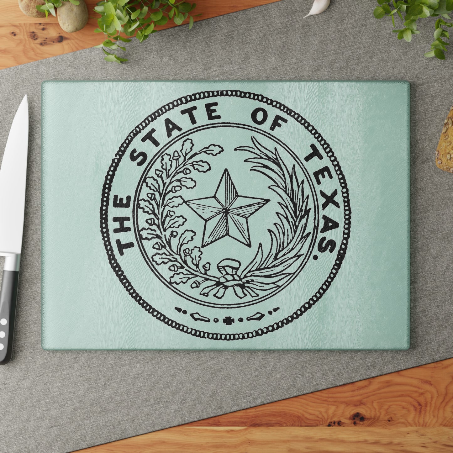 "Texas Seal Glass Cutting Board"