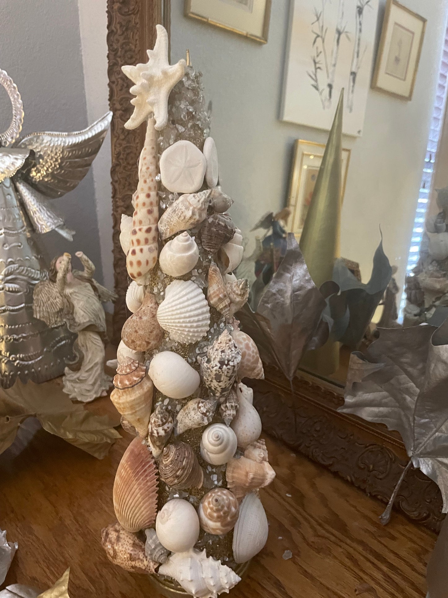Christmas Sea Shell Tree Sculpture