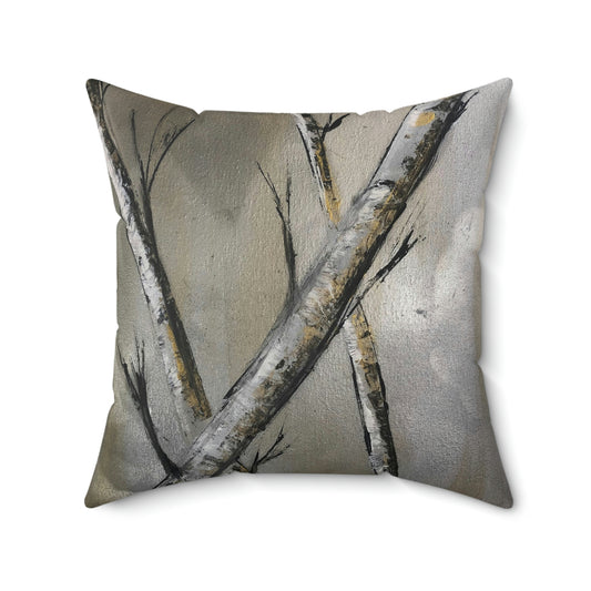 Birch Trees Spun Polyester Square Pillow