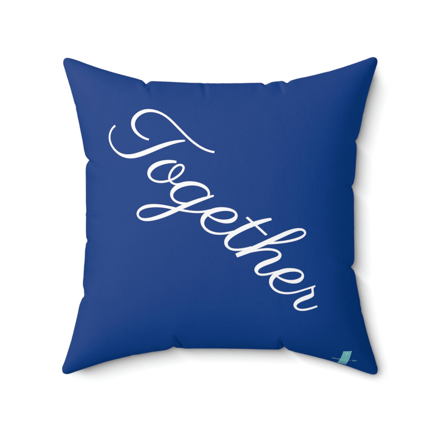 You & Me Together Navy Spun Polyester Square Pillow