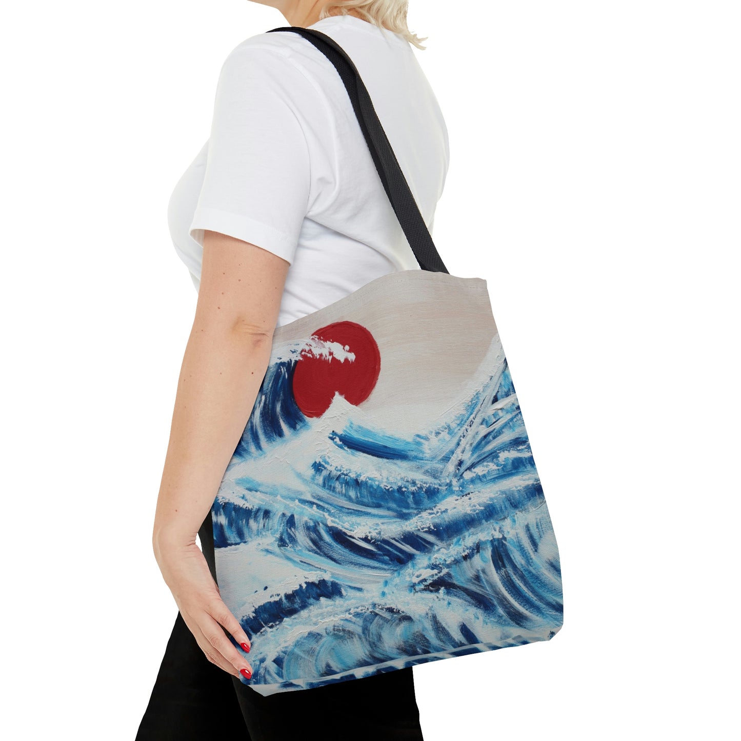 Tsunami Blue/Red Tote Bag