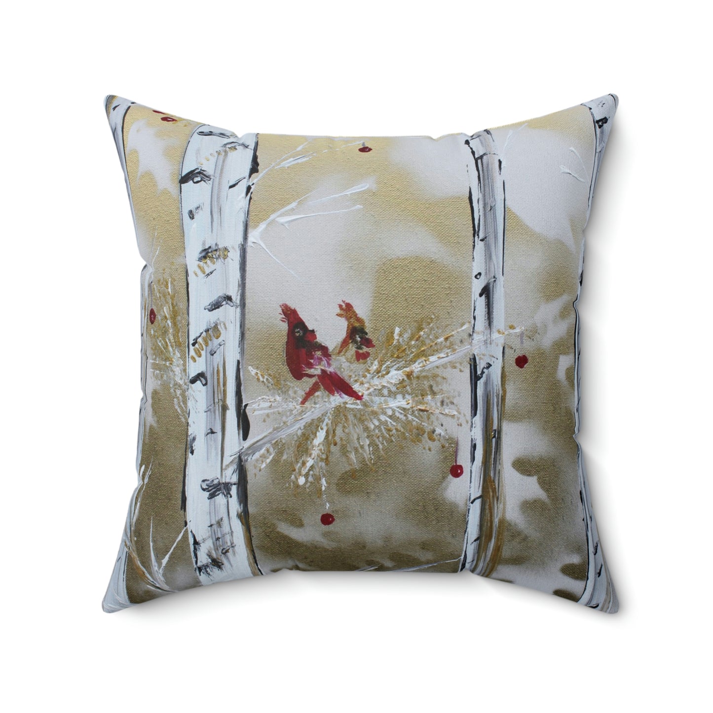 Winter Cardinal Spun Polyester Square Pillow