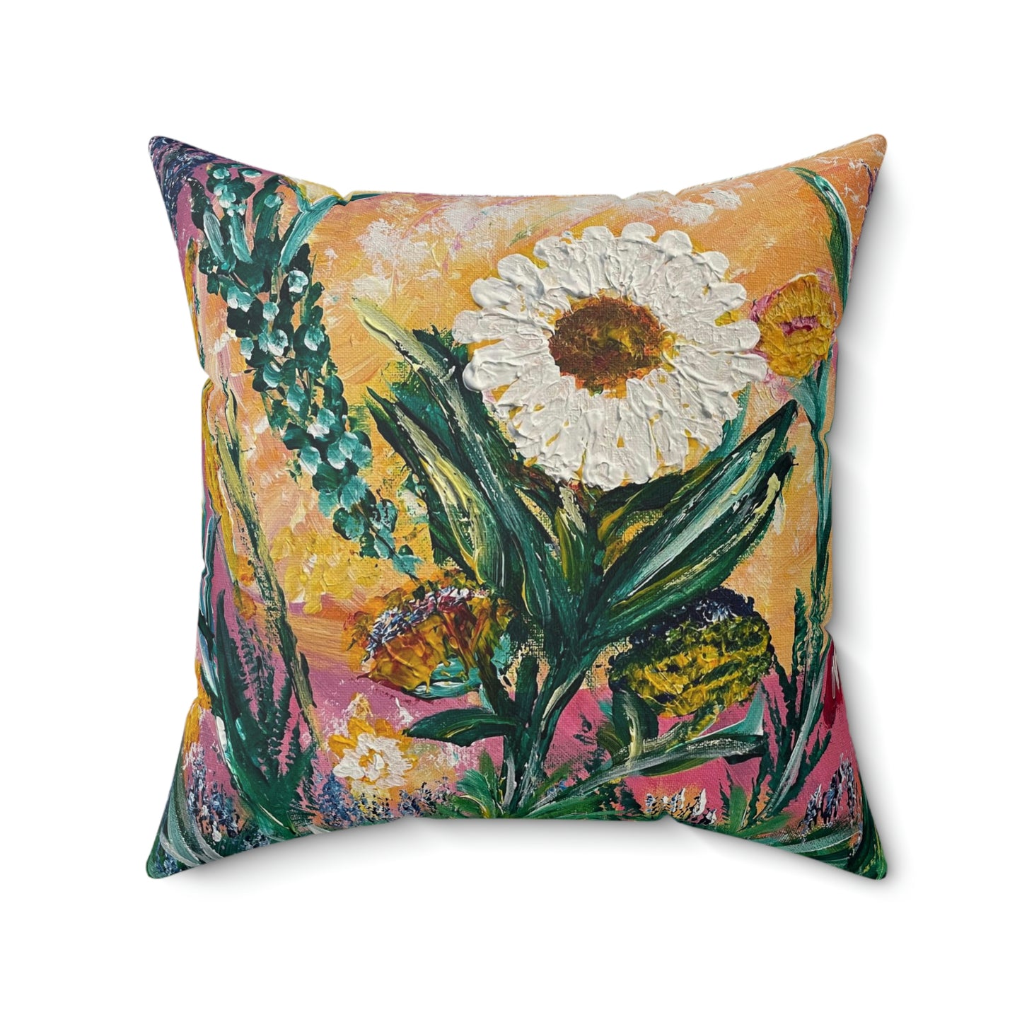 Coming up Daisies Spun Polyester Square Pillow