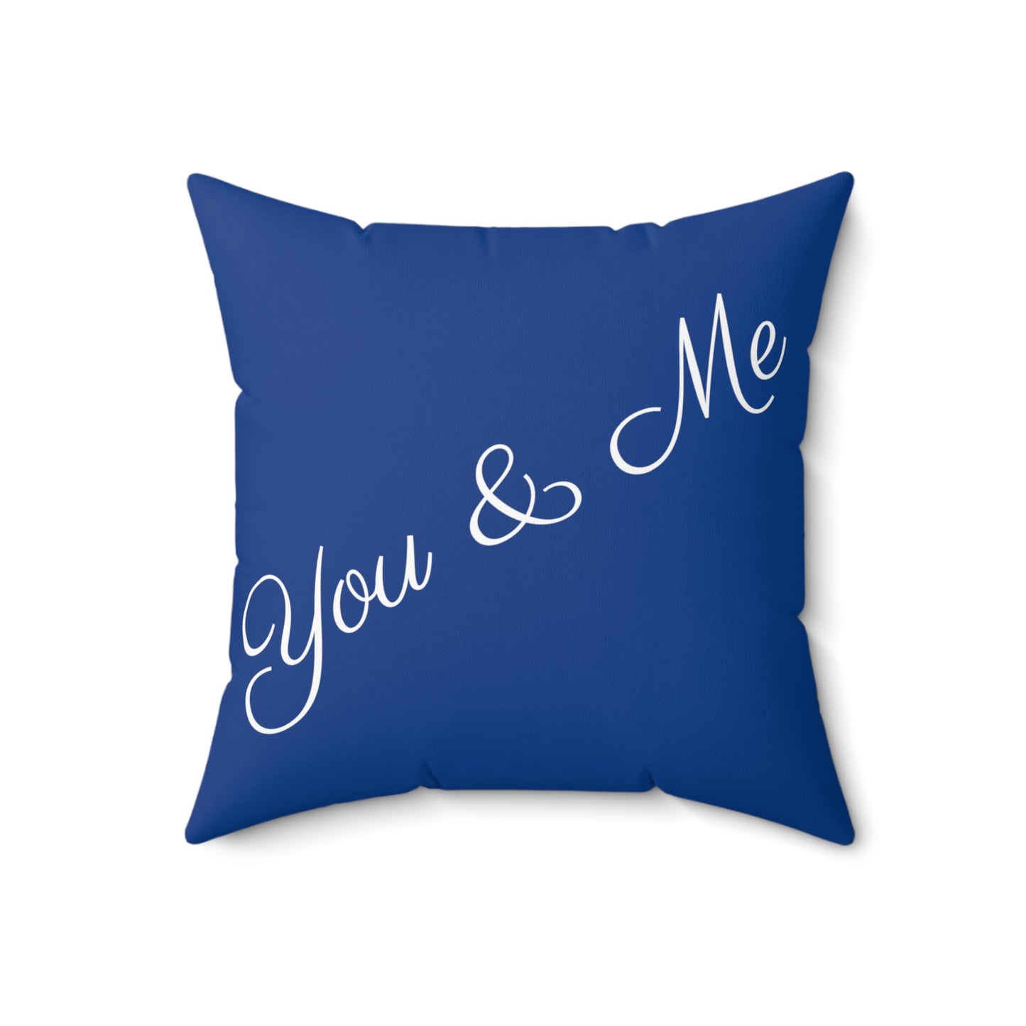 You & Me Together Navy Spun Polyester Square Pillow